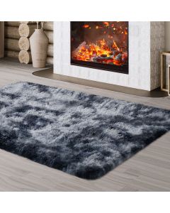 JOJOSEE Hochflor Teppich Teppich Wohnzimmer, 120 x 160 cm Wohnzimmerteppich, Anti-Rutsch Waschbarer Flauschiger Gro&szlig;e Teppich, Matte Teppichen f&uuml;r Schlafzimmer Kinderzimmer, Dunkelgrau