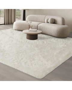 JOJOSEE Hochflor Teppich Wohnzimmer, Teppich 200x300 cm, Antirutsch Waschbarer Flauschiger Gro&szlig;e Teppich f&uuml;r Schlafzimmer Kinderzimmer, Creme